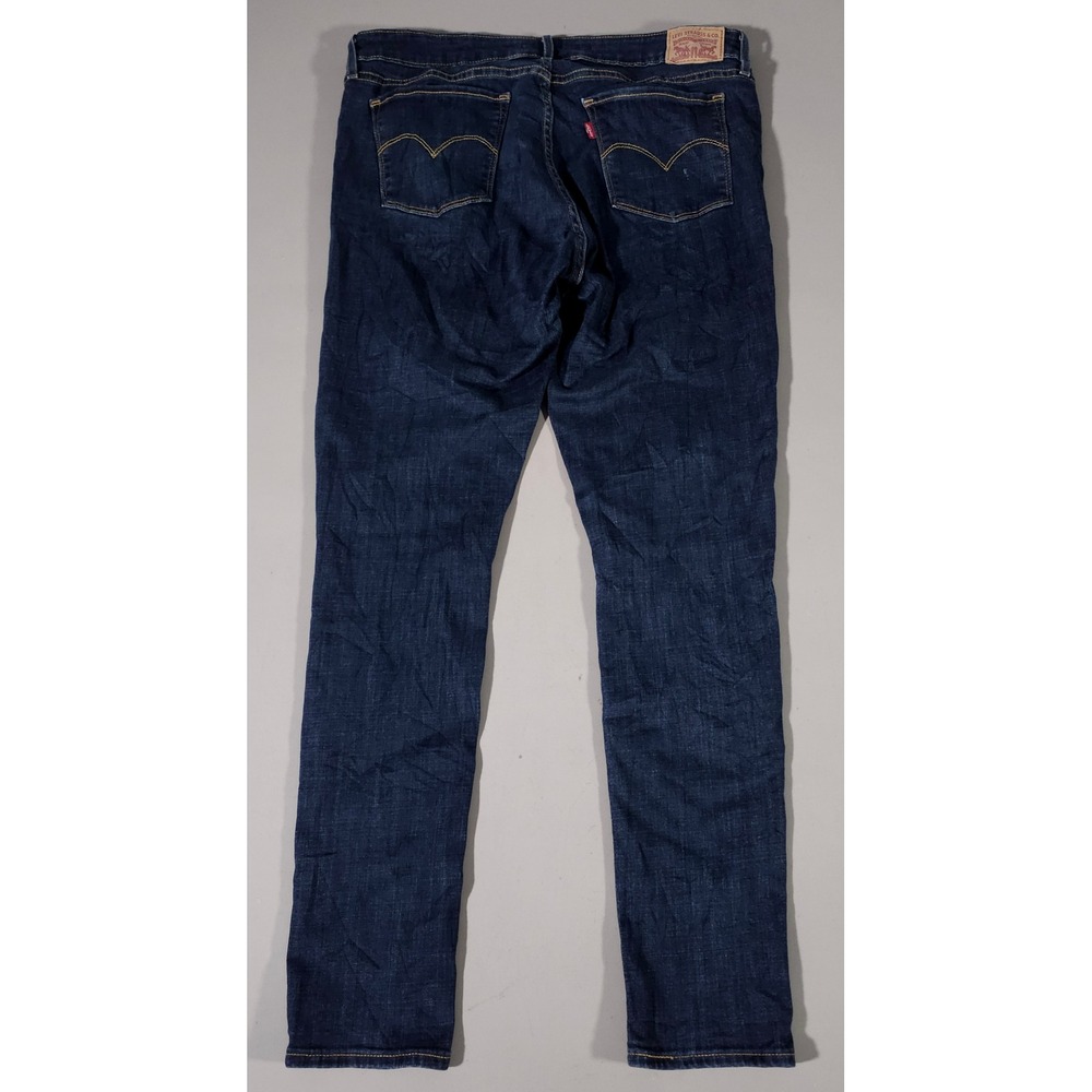 Levi's 711 Skinny Jeans Womens 32 Dark Blue Denim Mid Rise 18881-0562 - Picture 9 of 9